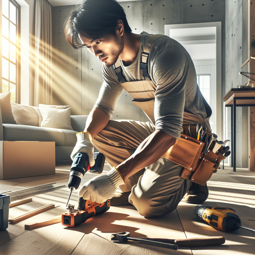 Professional handyman completing interior home improvement project in North Chelmsford